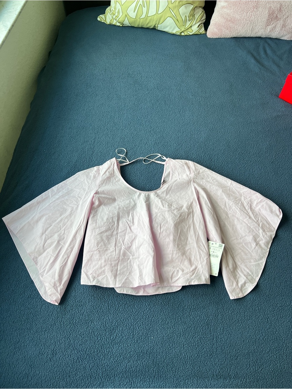Zara Light Pink Cotton Slip Top with Thin Straps